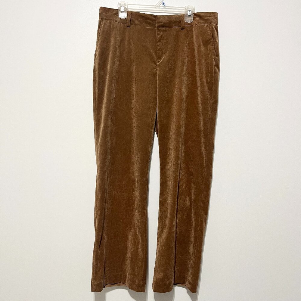 Coldwater Creek Womens Whisper Corduroy Wide Leg Pants 16 Brown Western Stretch